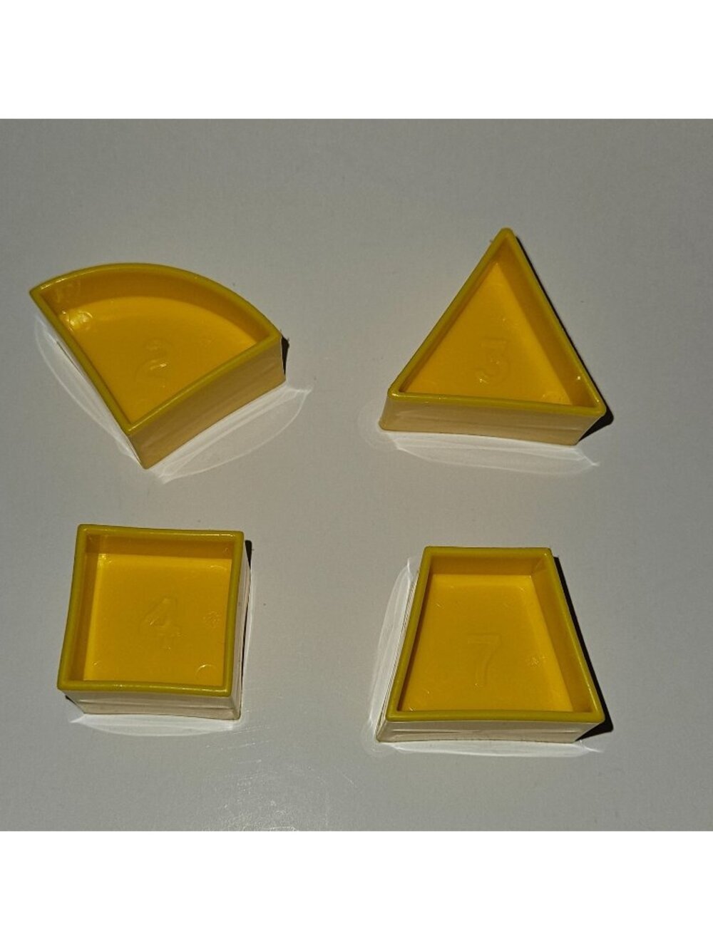 VTG Tupperware Tupper Toy Shape Sorter Yellow Replacement Lot Numbers 2 3 4 7